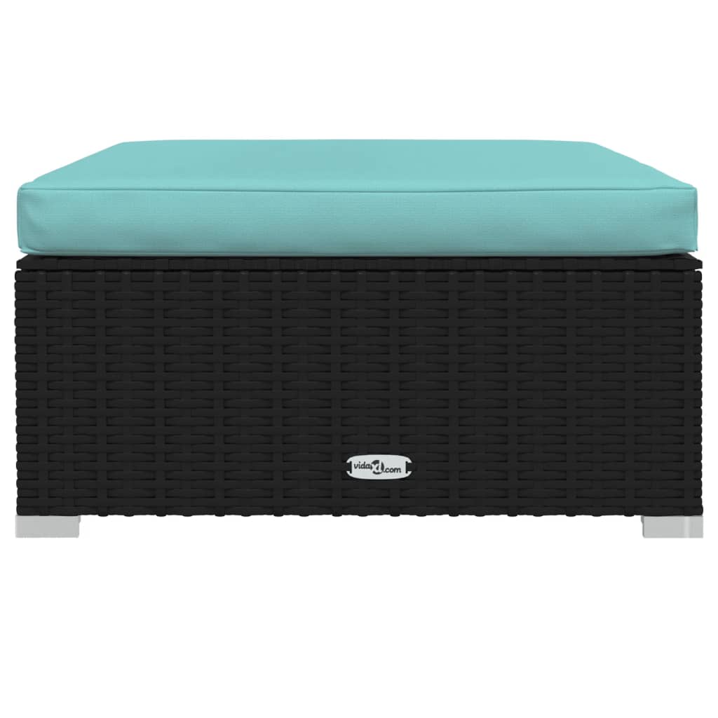 Set Salotto da Giardino 6 pz con Cuscini in Polyrattan Nero - homemem39