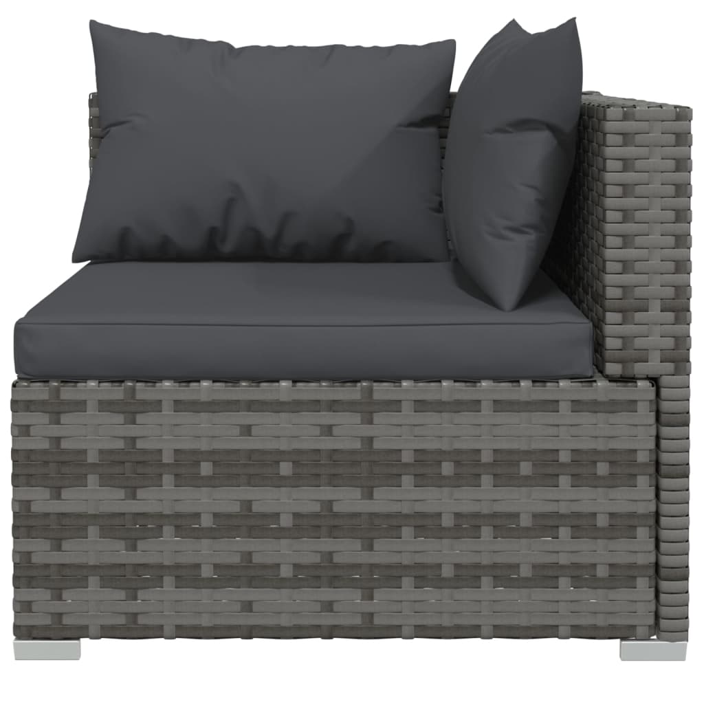 Set Divani da Giardino 6 pz con Cuscini in Polyrattan Grigio | homemem39