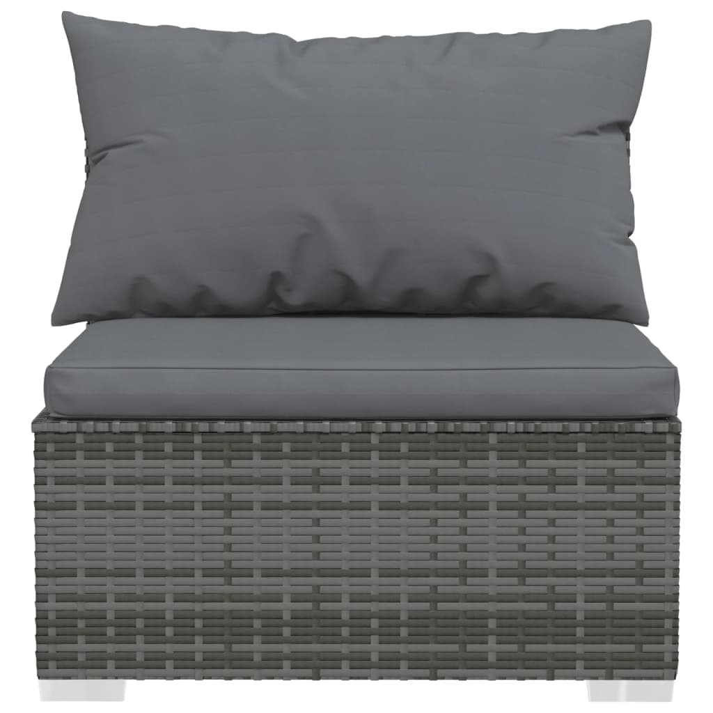 Set Divani da Giardino 6 pz con Cuscini in Polyrattan Grigio | homemem39