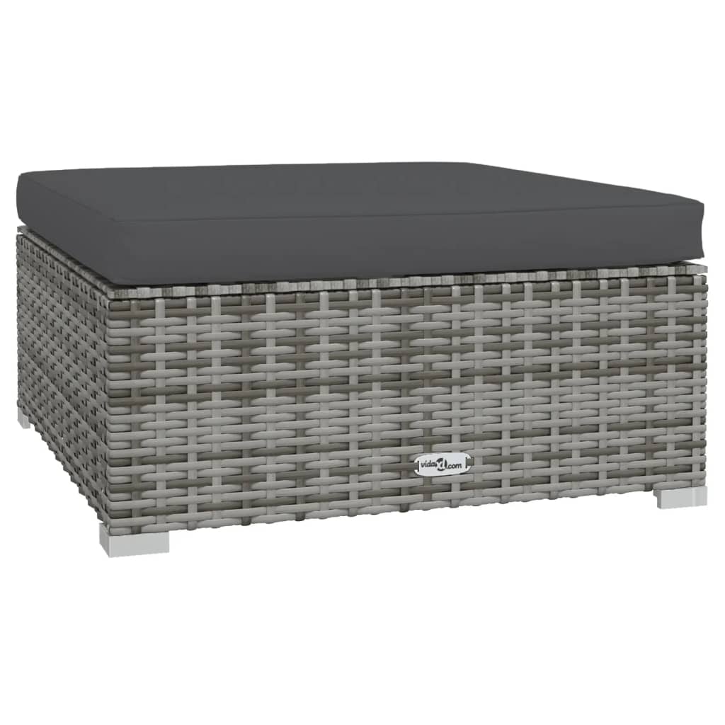 Set Divani da Giardino 6 pz con Cuscini in Polyrattan Grigio | homemem39