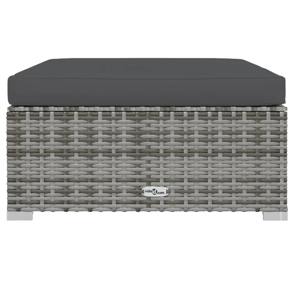 Set Divani da Giardino 6 pz con Cuscini in Polyrattan Grigio | homemem39