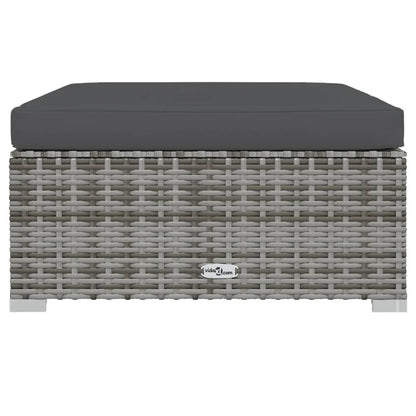 Set Divani da Giardino 6 pz con Cuscini in Polyrattan Grigio | homemem39