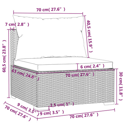 Set Divani da Giardino 6 pz con Cuscini in Polyrattan Grigio | homemem39