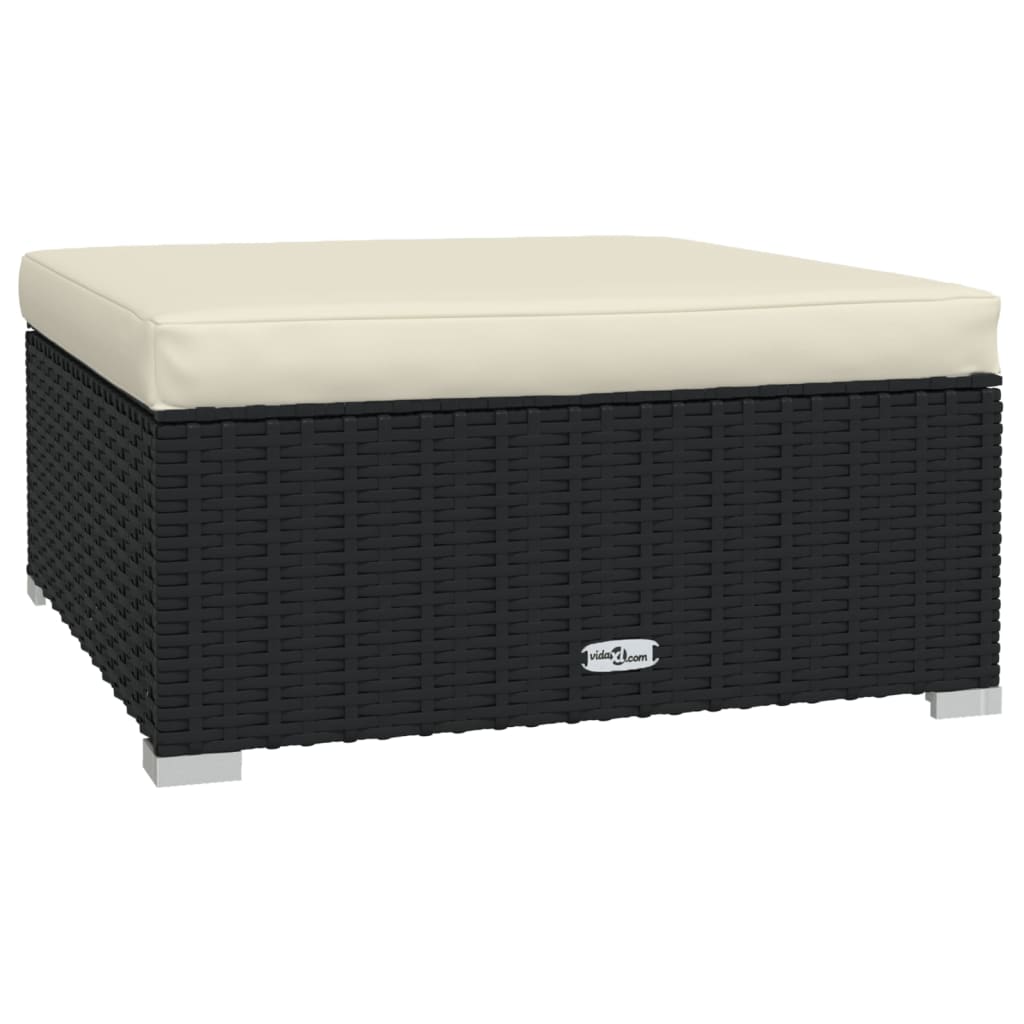 Set Divani da Giardino 7 pz con Cuscini in Polyrattan Nero | homemem39