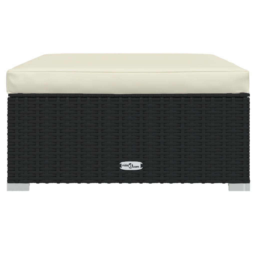 Set Divani da Giardino 7 pz con Cuscini in Polyrattan Nero | homemem39