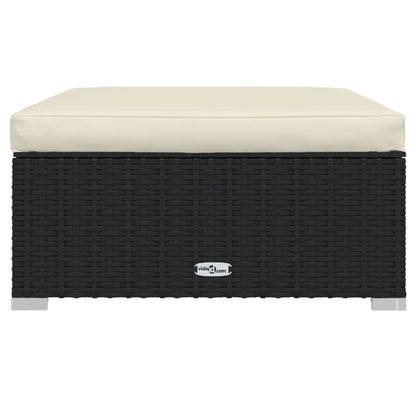 Set Divani da Giardino 7 pz con Cuscini in Polyrattan Nero | homemem39