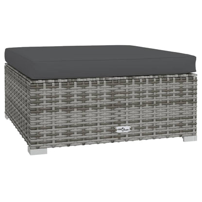 Set Divani da Giardino 7 pz con Cuscini in Polyrattan Grigio | homemem39