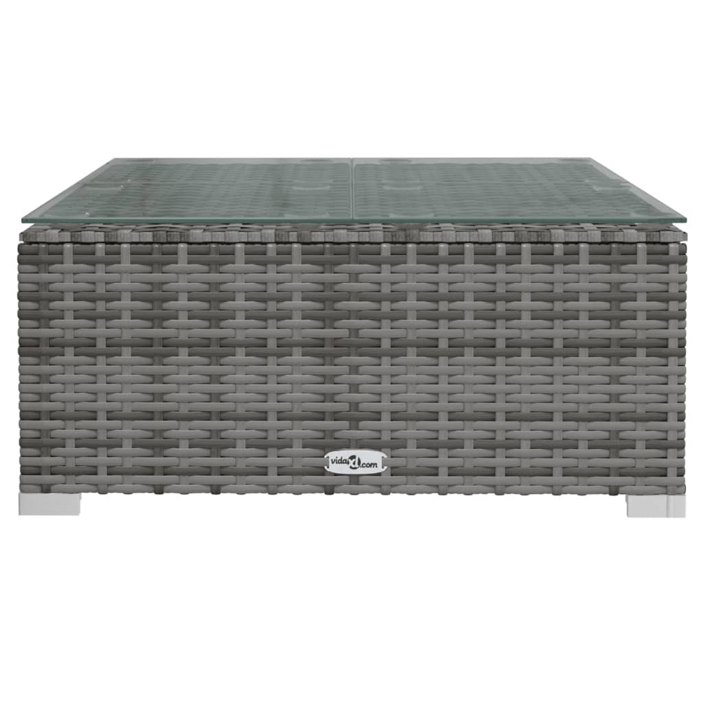 Set Divani da Giardino 7 pz con Cuscini in Polyrattan Grigio | homemem39