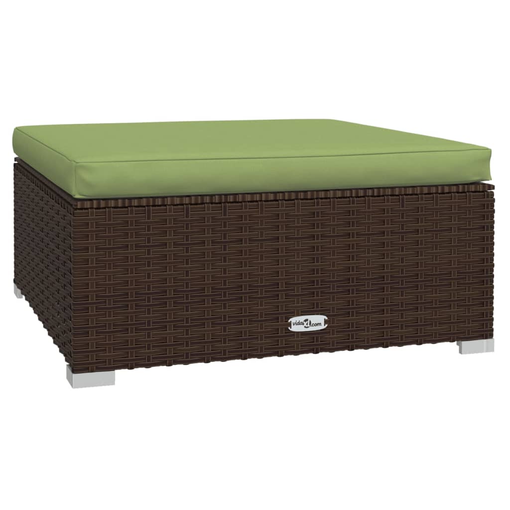 Set Divani da Giardino 8 pz con Cuscini in Polyrattan Marrone | homemem39