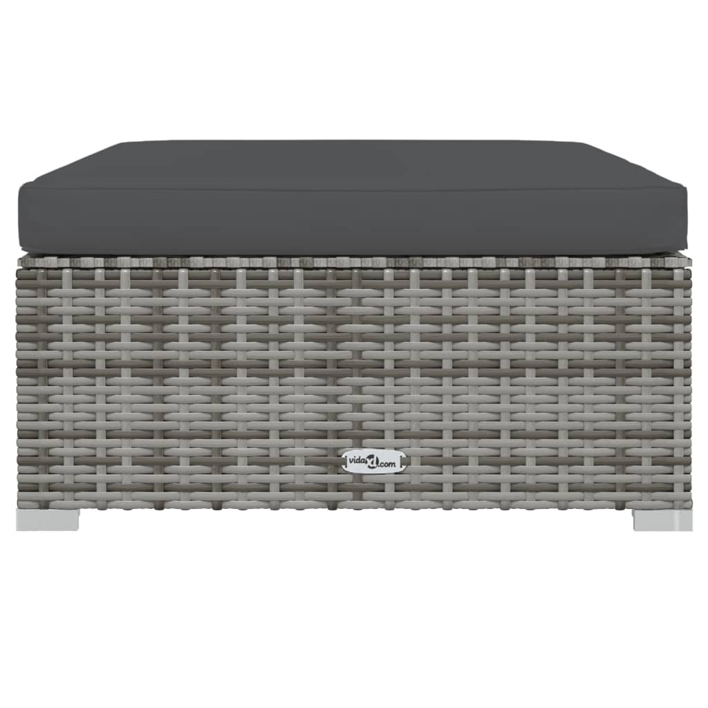 Set Divani da Giardino 8 pz con Cuscini in Polyrattan Grigio | homemem39