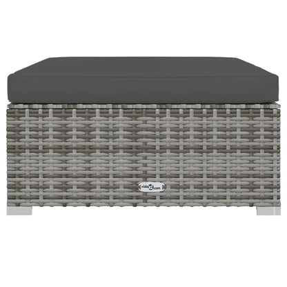 Set Divani da Giardino 8 pz con Cuscini in Polyrattan Grigio | homemem39