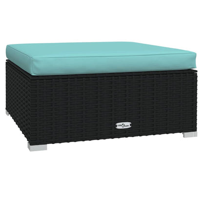 Set Divani da Giardino 8 pz con Cuscini in Polyrattan Nero | homemem39
