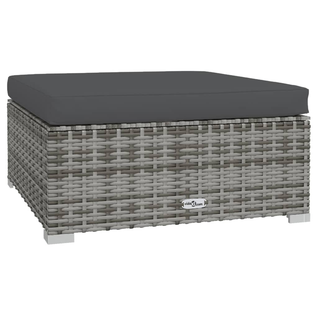 Set Divani da Giardino 8 pz con Cuscini in Polyrattan Grigio | homemem39
