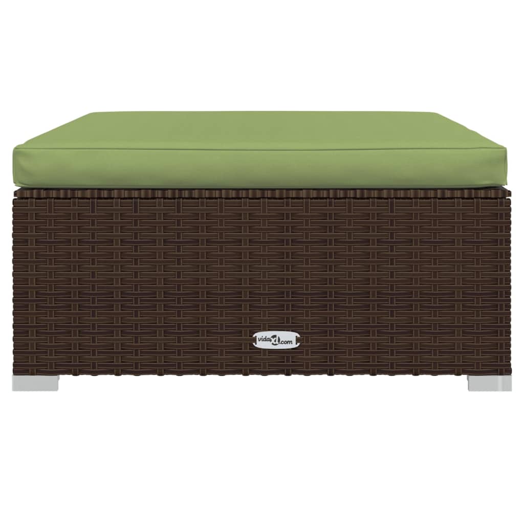 Set Divani da Giardino 9 pz con Cuscini in Polyrattan Marrone | homemem39