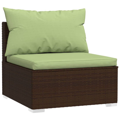 Set Divani da Giardino 9 pz con Cuscini in Polyrattan Marrone | homemem39