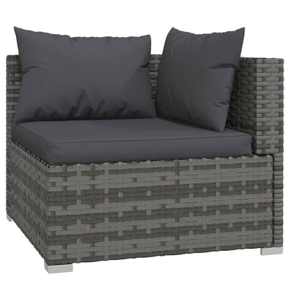 Set Divani da Giardino 5 pz con Cuscini in Polyrattan Grigio | homemem39