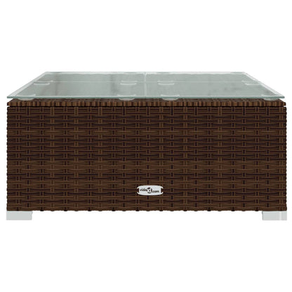 Set Divani da Giardino 9 pz con Cuscini in Polyrattan Marrone | homemem39