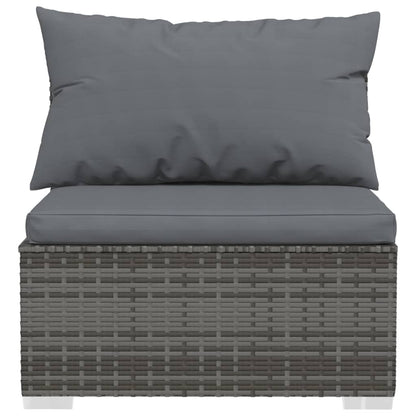 Set Divani da Giardino con Cuscini 6 pz in Polyrattan Grigio | homemem39