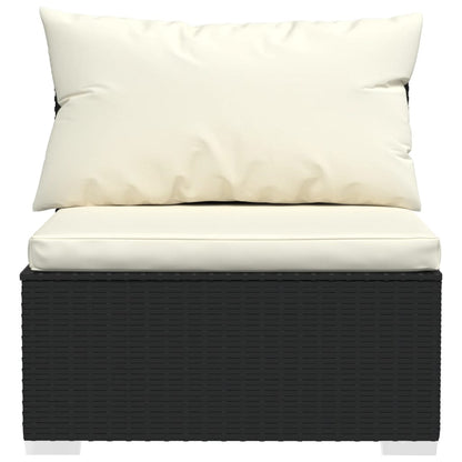 Set Salotto da Giardino 7 pz con Cuscini in Polyrattan Nero | homemem39