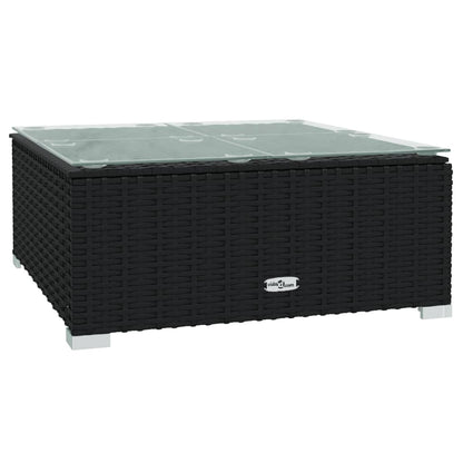 Set Salotto da Giardino 10pz con Cuscini in Polyrattan Nero | homemem39