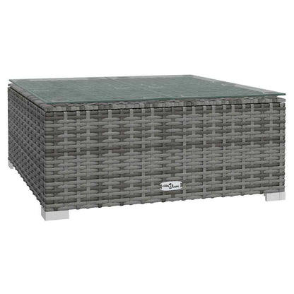 Set Divani da Giardino 10 pz con Cuscini in Polyrattan Grigio | homemem39