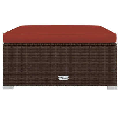 Set Divani da Giardino 9 pz con Cuscini in Polyrattan Marrone | homemem39