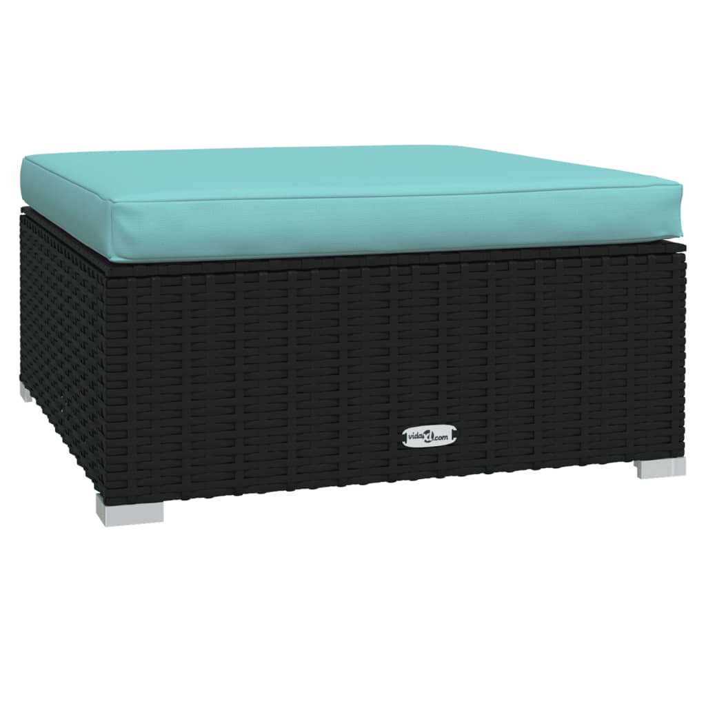 Set Divani da Giardino 10 pz con Cuscini in Polyrattan Nero | homemem39