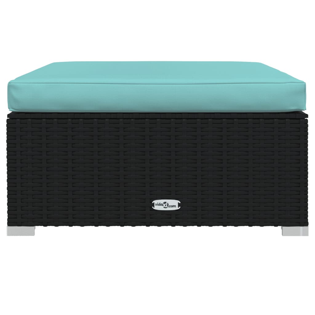 Set Divani da Giardino 10 pz con Cuscini in Polyrattan Nero | homemem39