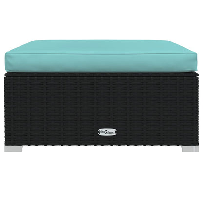 Set Divani da Giardino 10 pz con Cuscini in Polyrattan Nero | homemem39