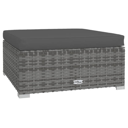 Set Divani da Giardino 10 pz con Cuscini in Polyrattan Grigio | homemem39