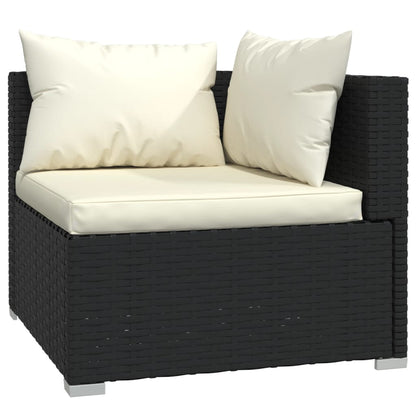 Set Divani da Giardino 11 pz con Cuscini in Polyrattan Nero | homemem39