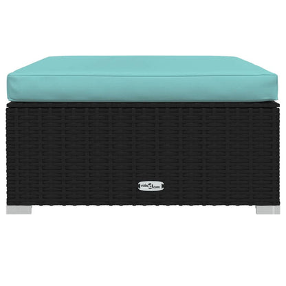 Set Divani da Giardino 11 pz con Cuscini in Polyrattan Nero | homemem39