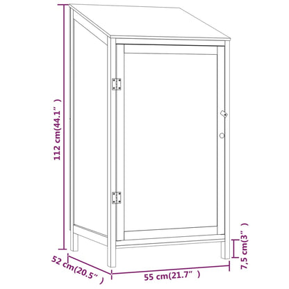 Capanno da Giardino Antracite 55x52x112 cm Legno Massello Abete - homemem39