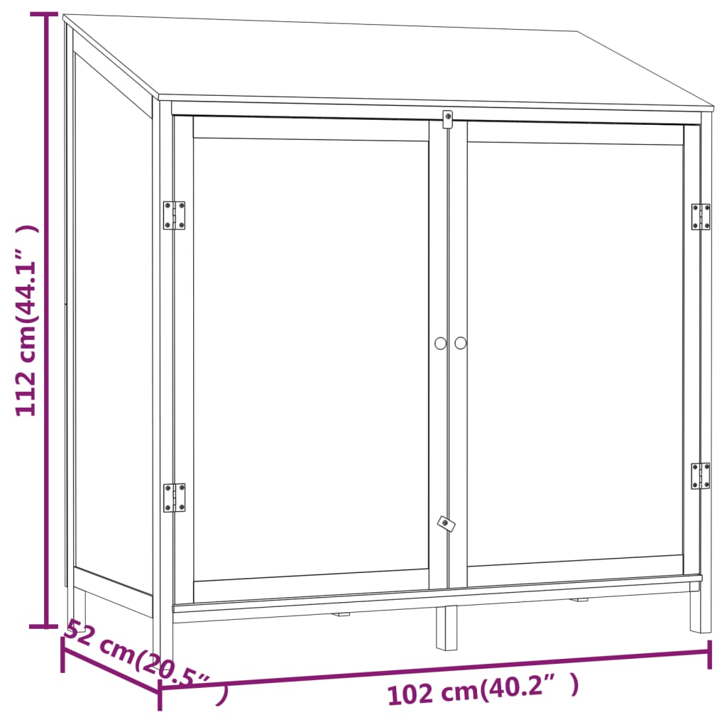 Capanno da Giardino Bianco 102x52x112cm Legno Massello di Abete - homemem39