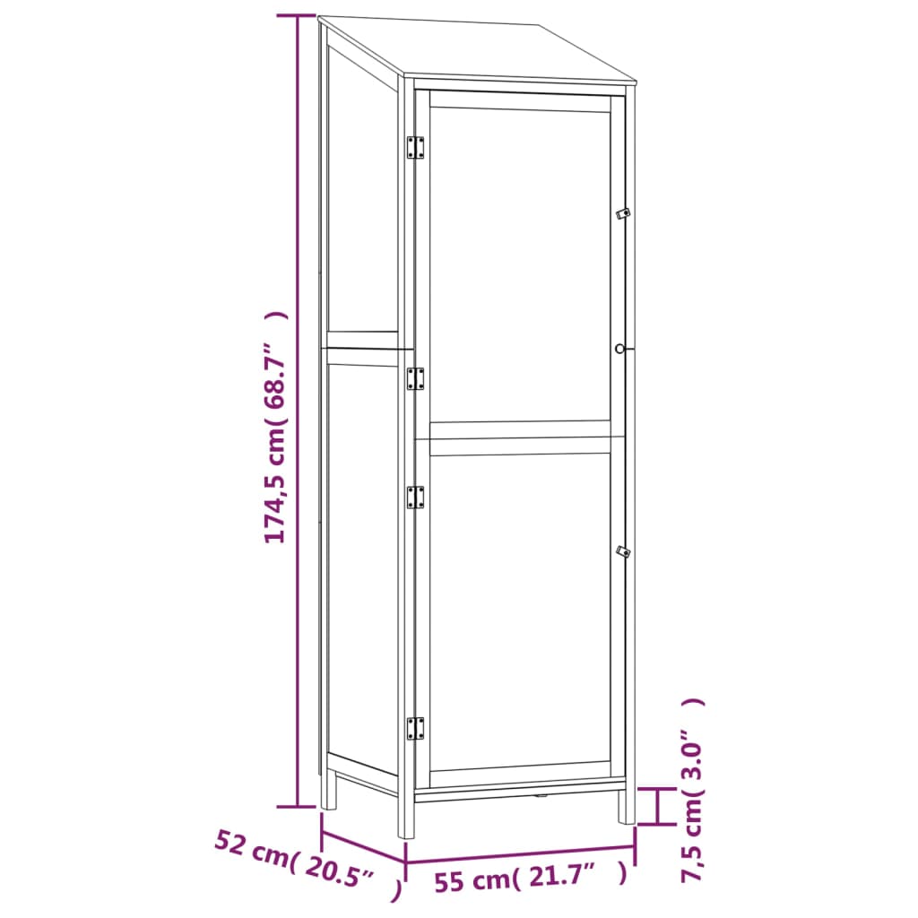 Capanno da Giardino Marrone 55x52x174,5 cm Legno Massello Abete | homemem39