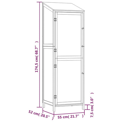 Capanno da Giardino Marrone 55x52x174,5 cm Legno Massello Abete | homemem39