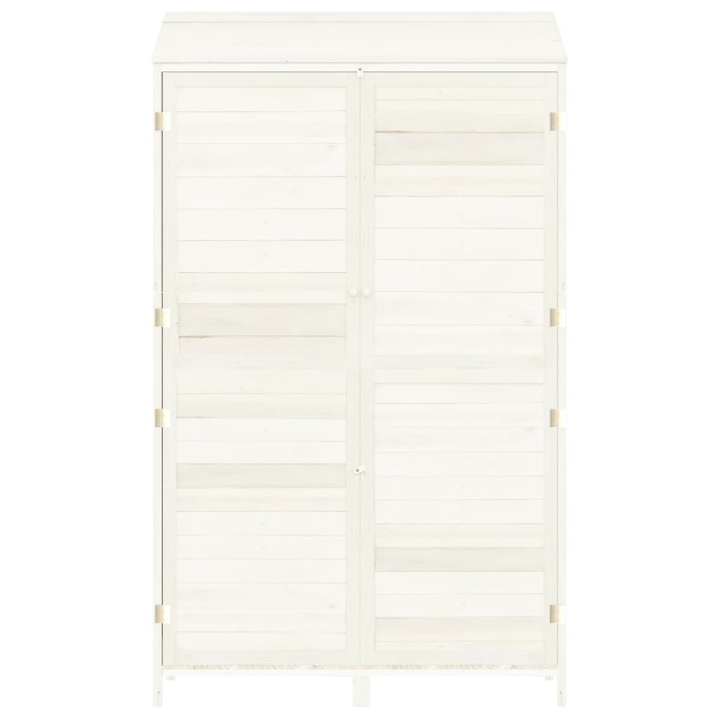 Capanno da Giardino Bianco 102x52x174,5 cm Legno Massello Abete - homemem39