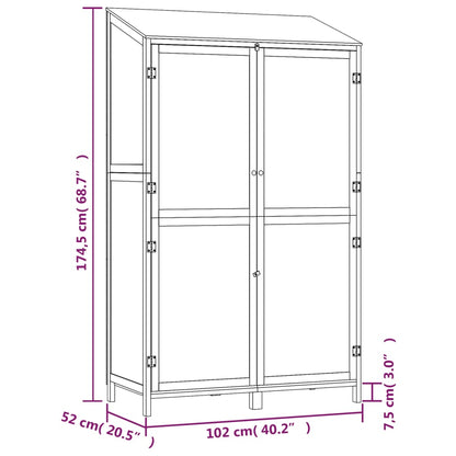 Capanno Giardino Antracite 102x52x174,5 cm Legno Massello Abete - homemem39