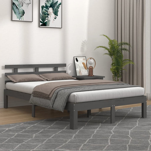 Giroletto Grigio in Legno Massello 150x200 cm King Size - homemem39