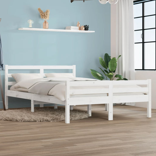 Giroletto Bianco in Legno Massello 135x190 cm Double | homemem39