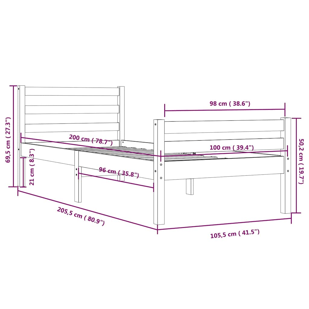 Giroletto in Legno Massello 100x200 cm | homemem39