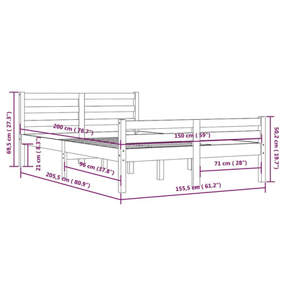 Giroletto senza Materaso Ambra in Legno Massello 150x200 cm | homemem39