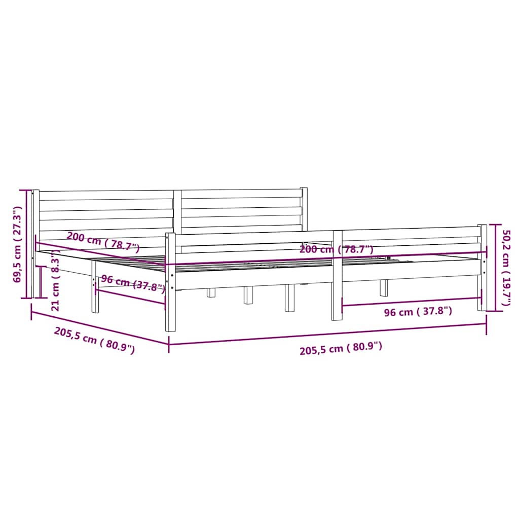 Giroletto Bianco in Legno Massello 200x200 cm | homemem39