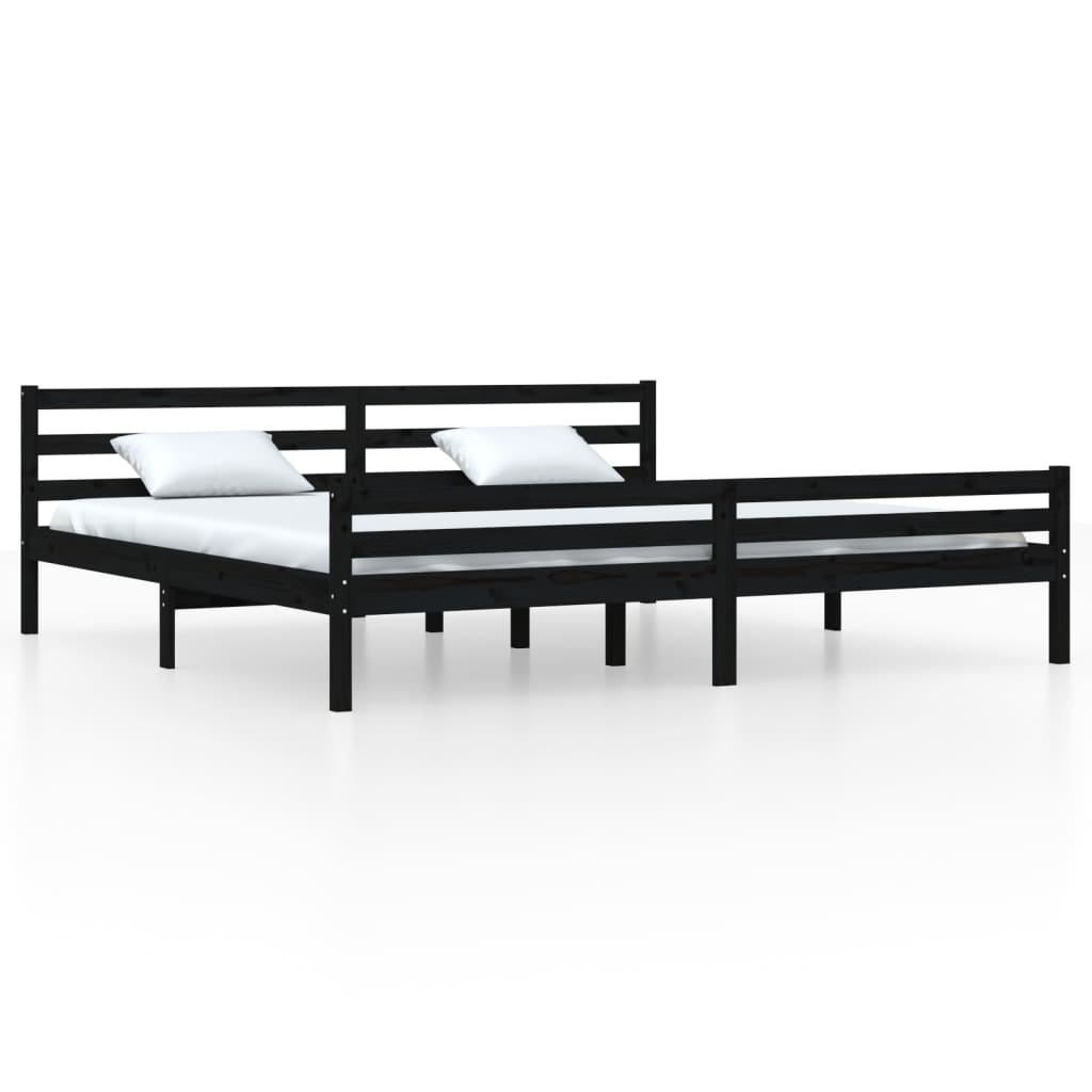 Giroletto Nero in Legno Massello 200x200 cm | homemem39