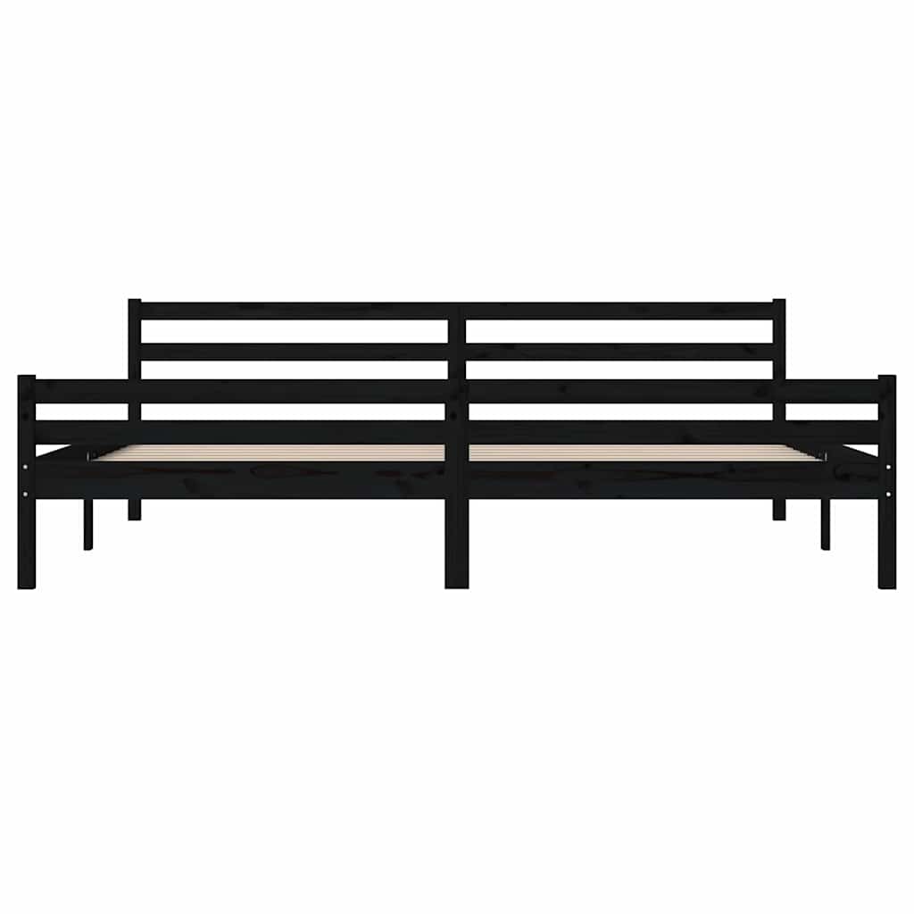 Giroletto Nero in Legno Massello 200x200 cm | homemem39