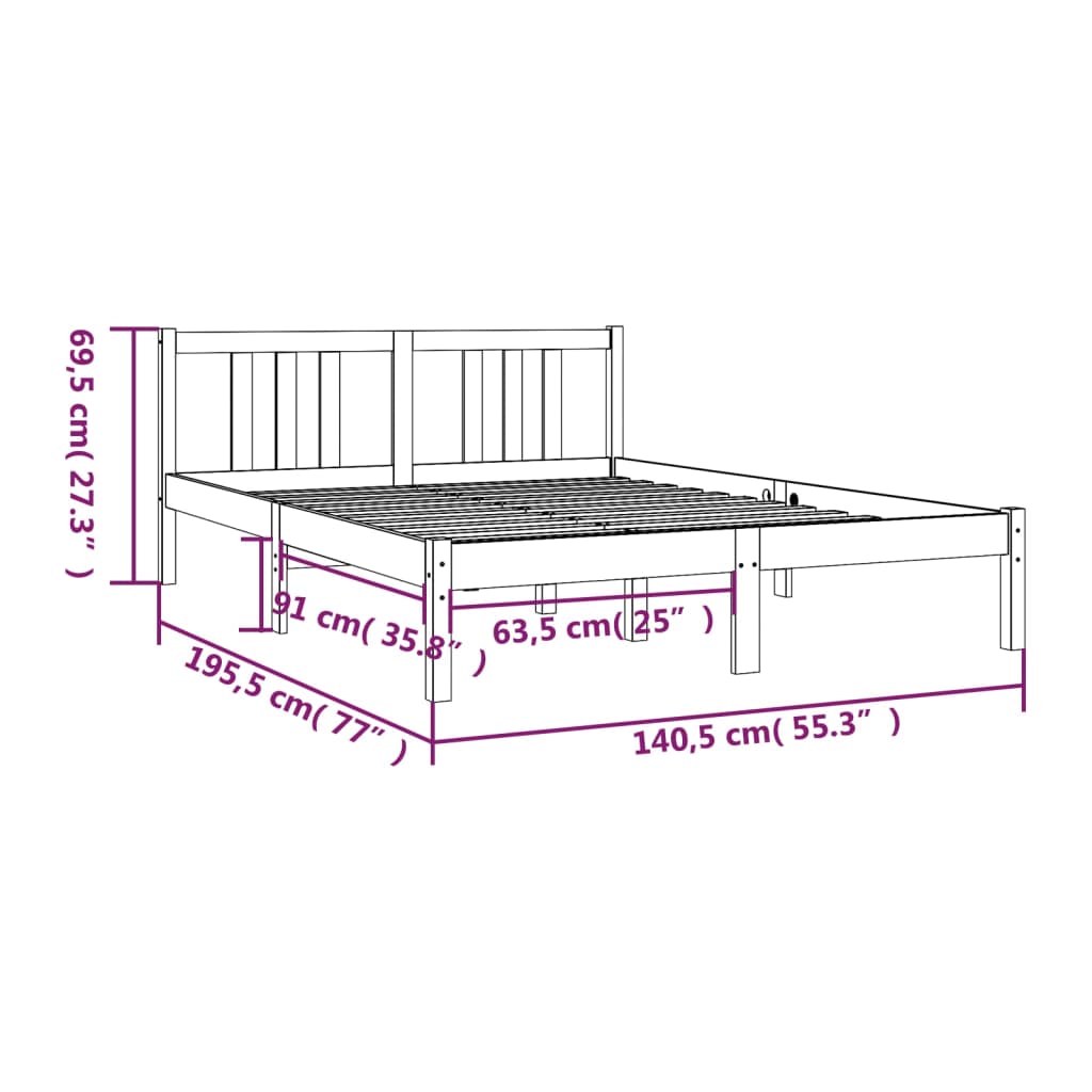 Giroletto in Legno Massello 135x190 cm Double | homemem39