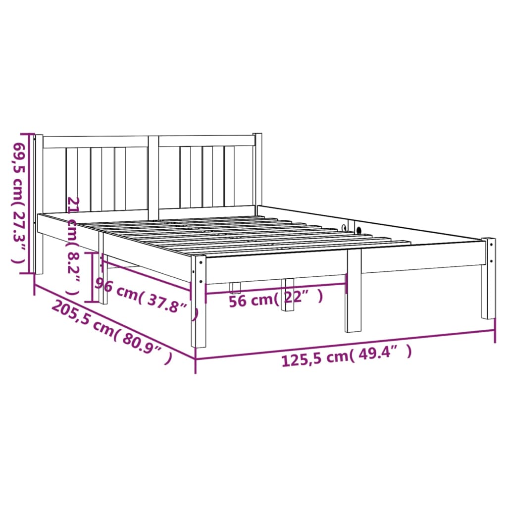 Giroletto senza Materasso Ambrato in Legno Massello 120x200 cm | homemem39