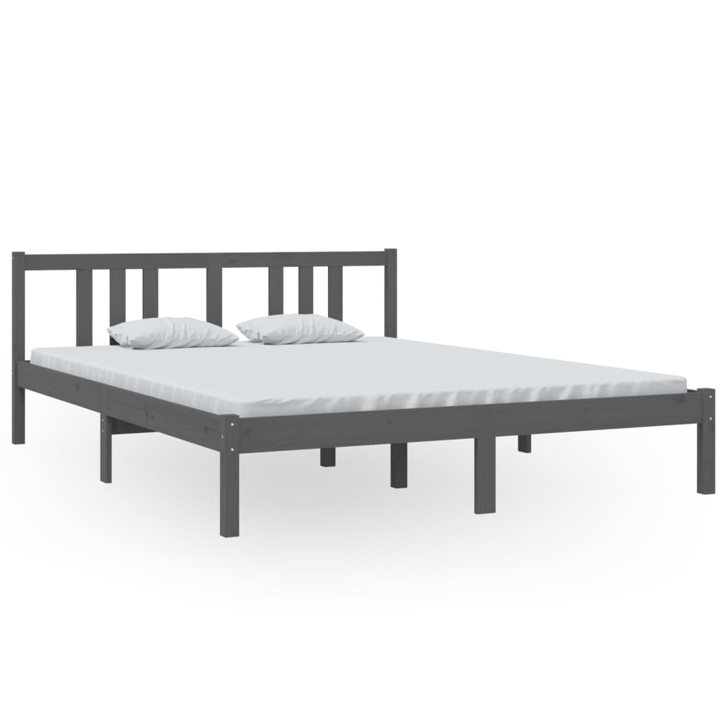 Giroletto Grigio in Legno Massello 150x200 cm King Size - homemem39