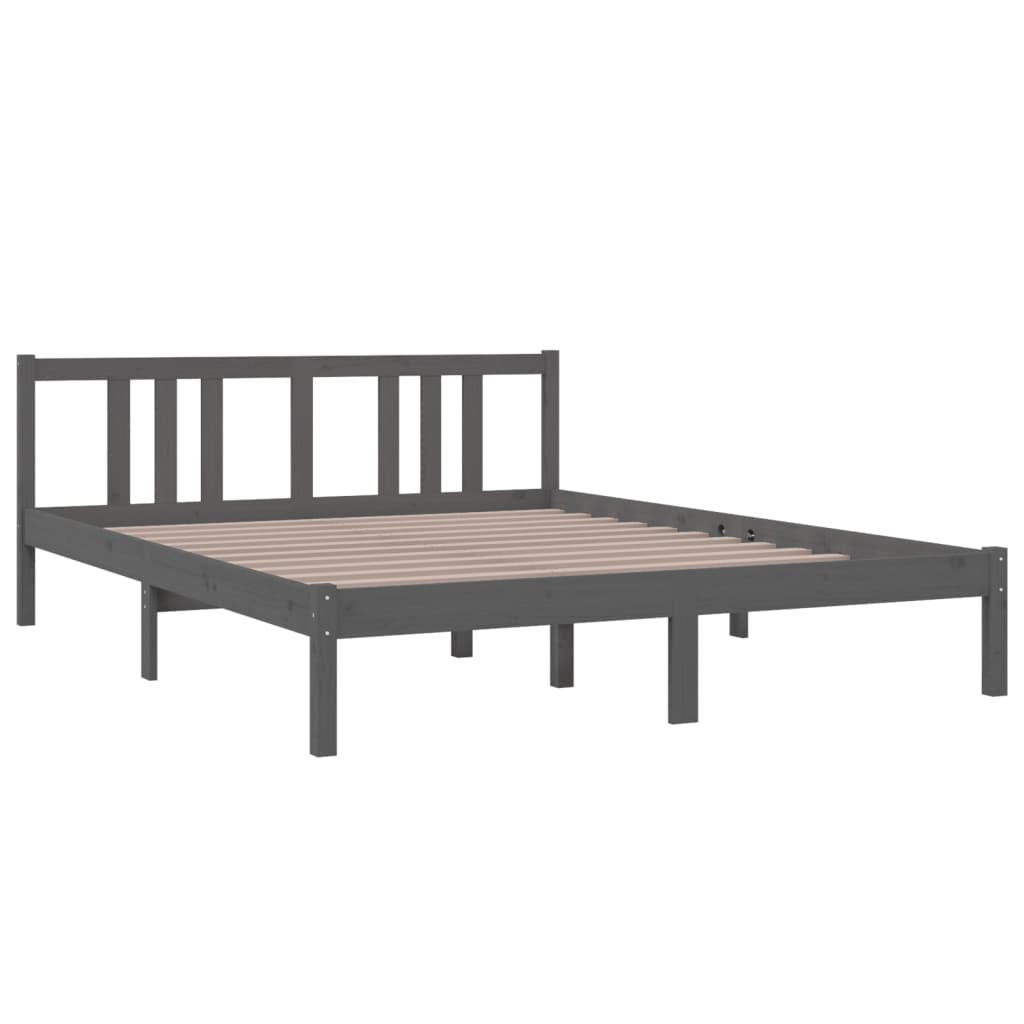 Giroletto Grigio in Legno Massello 150x200 cm King Size - homemem39