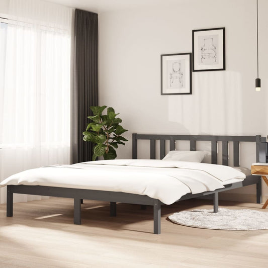 Giroletto Grigio in Legno Massello 150x200 cm King Size - homemem39